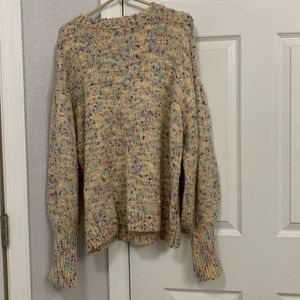 This is an oversized bubble sweatshirt with puffy arms